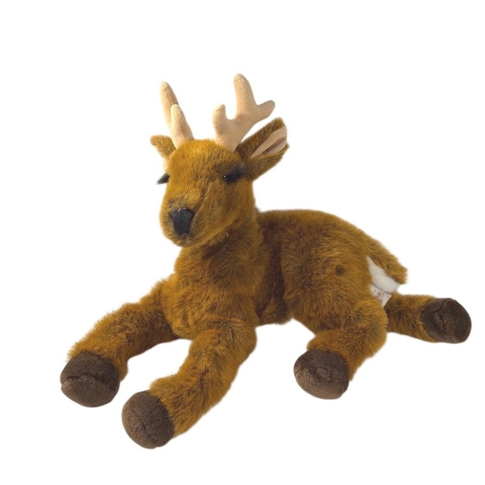 Dakin Huggables Reindeer Plush Santa Hat Brown Christmas Stuffed Animal 18in